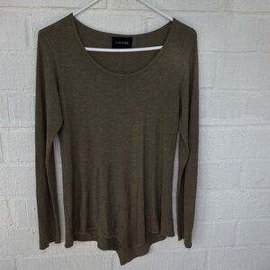 Luukaa Asymmetrical Green Long Sleeve Blouse sz S